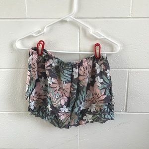 Floral Ruffle Tube Top